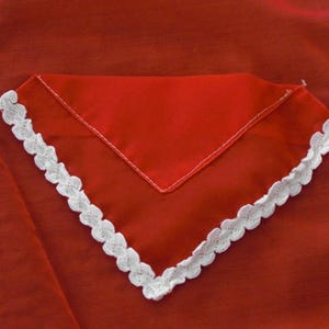 Vintage Red & White Organza Half Apron Handmade image 3