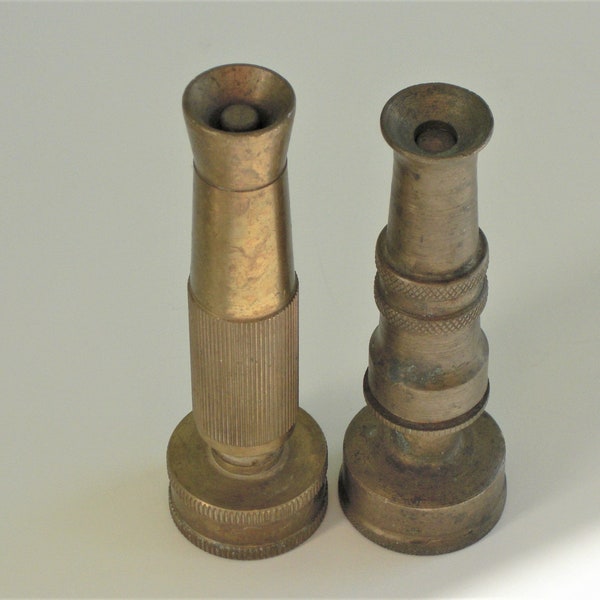 Pair Vintage Brass Hose Nozzles