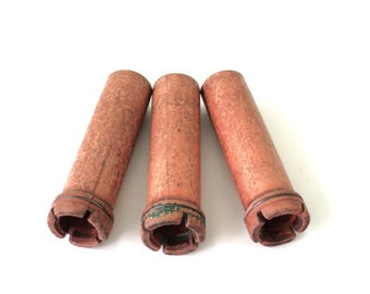 3 Vintage Wood Bobbins or Spools Unusual Size