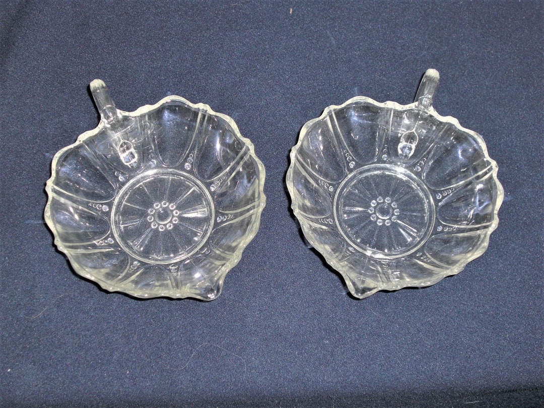 Pair Oyster and Pearl HEART Nappy Bowls Dishes by Anchor Hocking Etsy