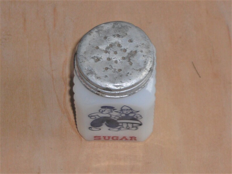 Vintage Milk Glass SUGAR Shaker Dutch Boy Girl Etsy
