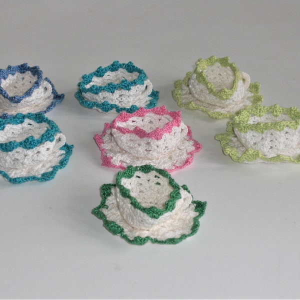Set of 7 Vintage Crochet Cup Saucer Pattern Egg Cozy