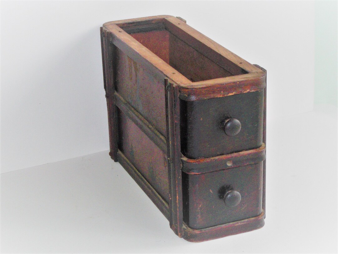 Pair Antique Wood Sewing Machine Drawers With Frame Etsy