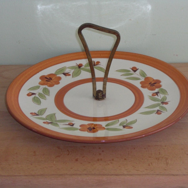 Stangl Bitter Sweet Hand Painted Center Handle Server Serving Plate