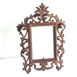 Vintage Ornate Brass Frame with Glass