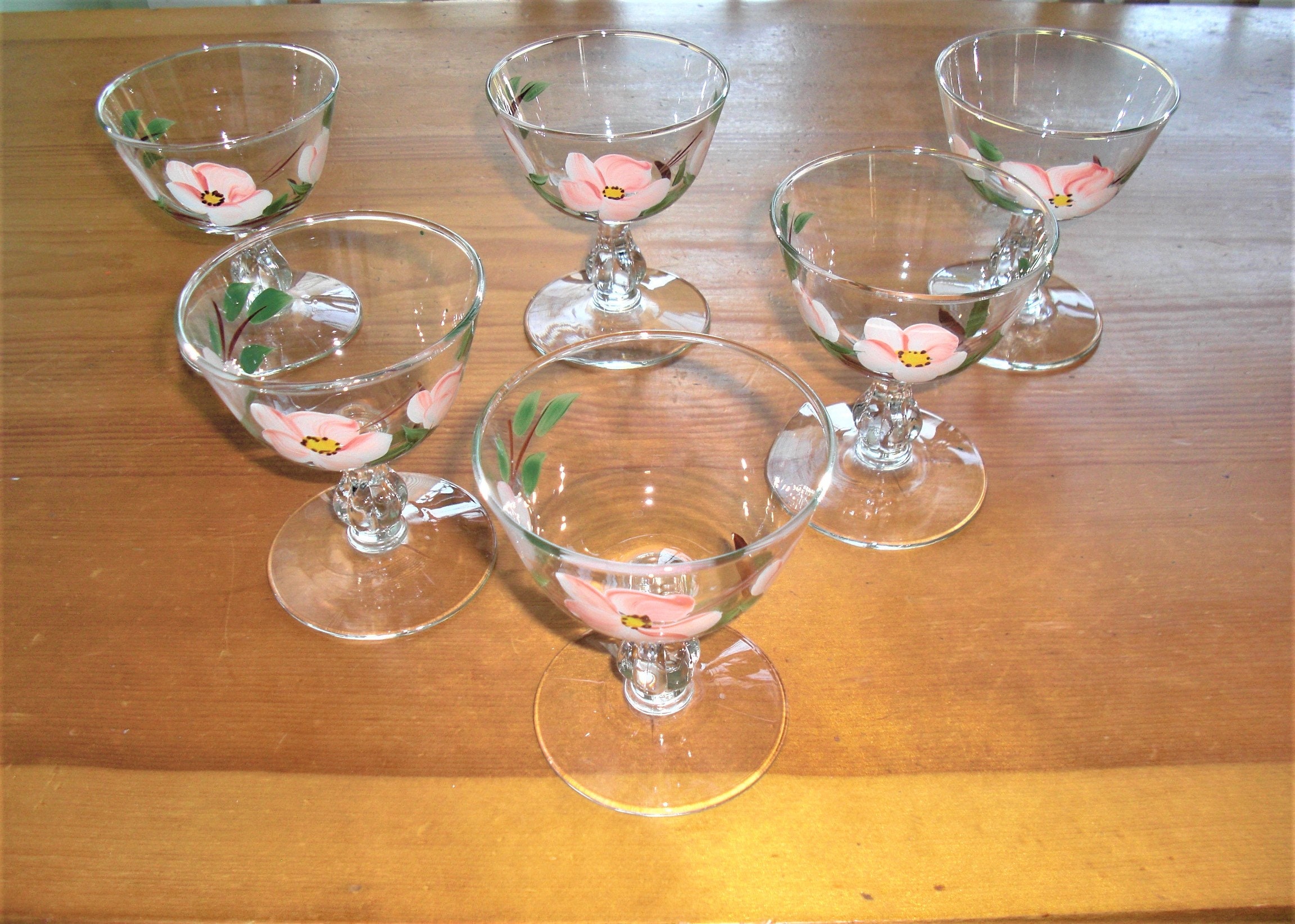 Vintage Franciscan Desert Rose Wine Glasses Set of 2 Made in