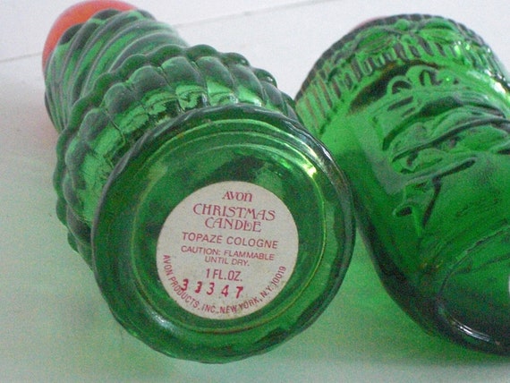 2 Vintage Avon Christmas Perfume Bottles Candle a… - image 4