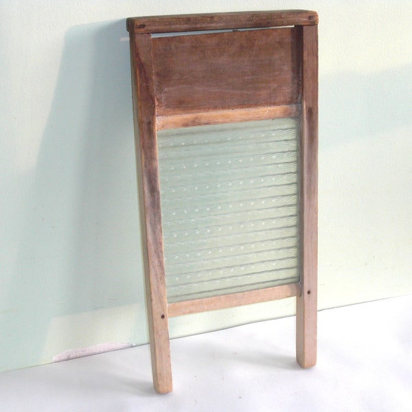 Antique Wood and Glass Smaller Lingerie Washboard