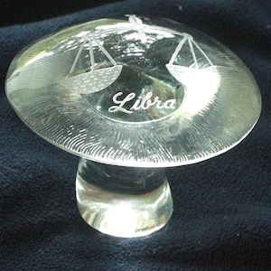 Crystal Glass Zodiac Libra Mushroom Art Glass