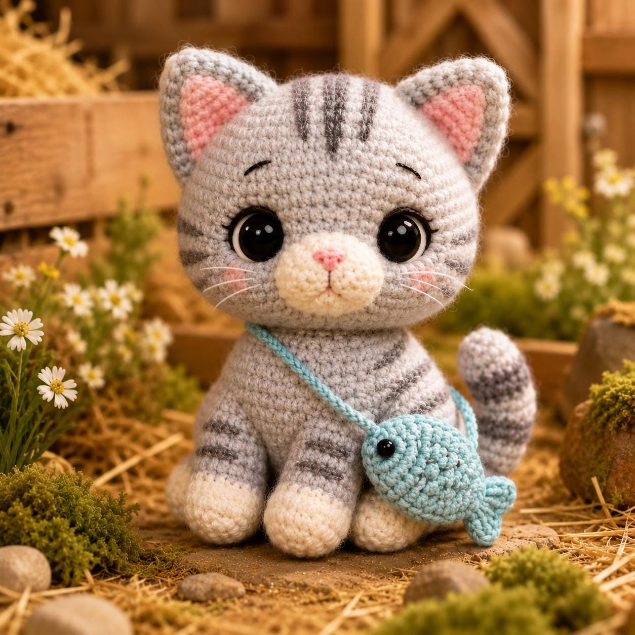 Low-Sew Tabby Cat Amigurumi Crochet Pattern