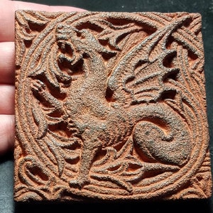 The Rusty Dragon - Experimental - unique - Victorian Gothic Stone Carving - Cast stone sculpture
