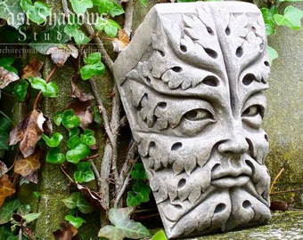 PAR de soportes GREENMAN, Green Man, soporte de piedra fundida, catedral de Bamberg, ornamento arquitectónico