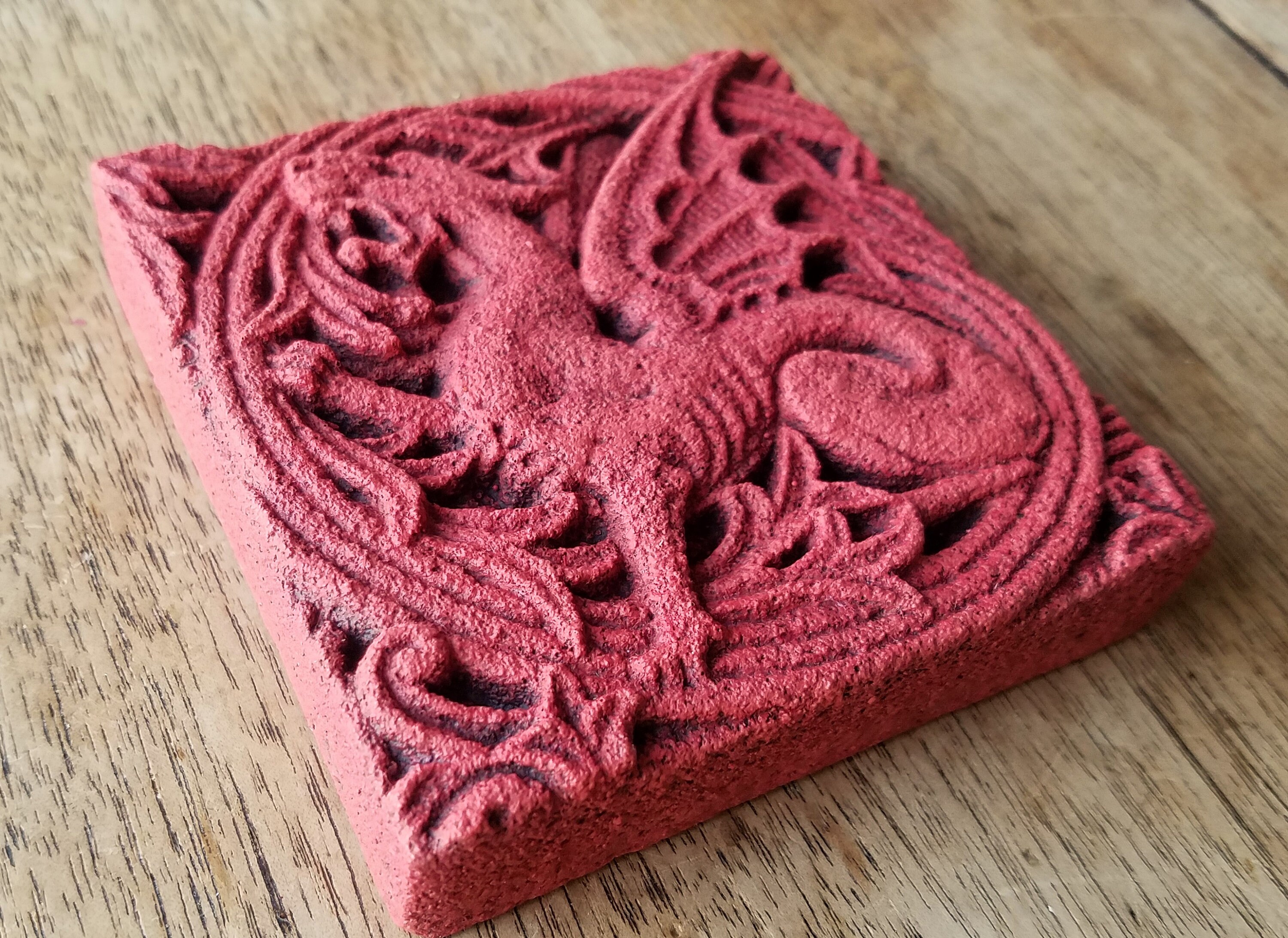 The Red Dragon Tile Victorian Gothic Stone Carving Cast Etsy UK