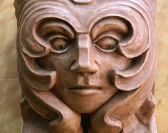 Ménsula de mujeres verdes - Casa del Parlamento - Acabado en madera y terracota - Ornamento arquitectónico gótico victoriano - Cast Shadows Studio - Richard Chalifour