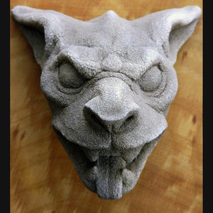 Gargoyle Head-"Draculas Dog" gothic architectural element- stone carving-horror-Halloween-Cast Shadows Studio-Richard Chalifour