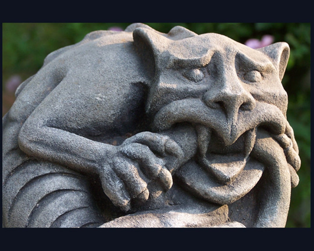 Mortholomew Gargoyle Cat- Tail Biter-grotesque Gothic Stone - Etsy