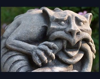 Mortholomew Gargoyle cat- tail biter-grotesque gothic stone