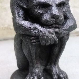 Gothic Imp gargoyle, Small Irving in Blackened Iron, Cast Shadows Studio, Sculpture by Richard Chalifour