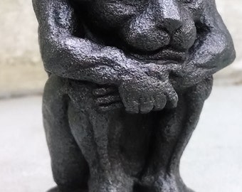 Gothic Imp gargoyle, Small Irving in Blackened Iron, Cast Shadows Studio, Sculpture by Richard Chalifour