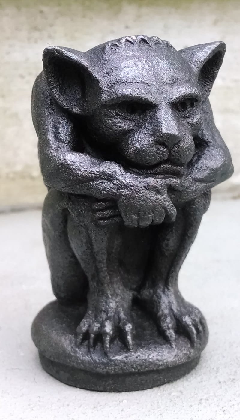 Gothic Imp Gargoyle, Small Irving in Blackened Iron, Cast Shadows