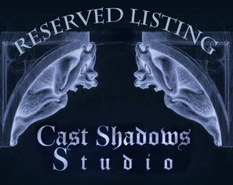 Reserved Listing for Wolfgang- Two Gargoyle Heads-"Draculas Dog" gothic architectural element-Cast Shadows Studio-Richard Chalifour