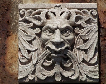 Sátiro Hombre Verde - Detalle arquitectónico - Escultura en relieve de piedra fundida - Gótico victoriano - Grotesco - Capitolio del estado de Nueva York - Albany