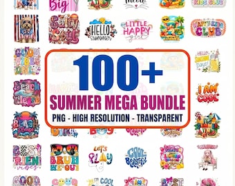 Mega Bundle di PNG estivi / Grafica a tema estivo / Download immediato