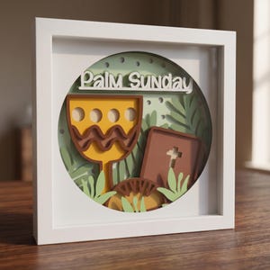 Palm Sunday Shadow Box SVG | 3D Layered Easter Paper Cut (Digital Download)