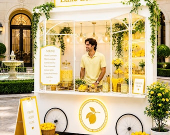 Plano para barra de champán DIY, plan para barra de limonada para bodas, "Carrito para eventos", descarga digital