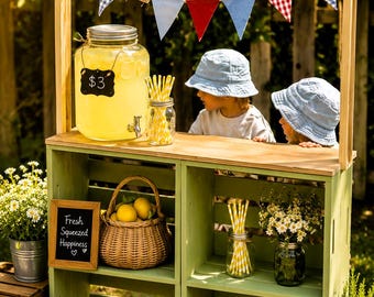 Puesto de limonada de madera para armar tú mismo, ideal para niños, regalo de cumpleaños o tienda de artículos digitales (descarga digital)