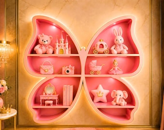 Plano para construir una estantería con forma de mariposa, diseño de carpintería para la decoración de habitaciones infantiles (PDF)