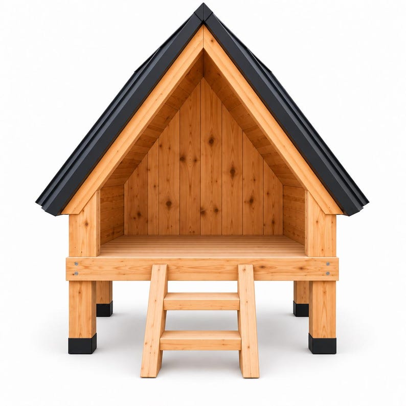 DIY Outdoor Cat House Plans | A-frame Wooden Cat Shelter Woodworking ...