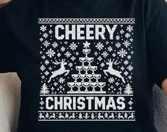 Cheery Christmas Sweater PNG: Festive Cheer Squad Holiday Design (Digital Download)