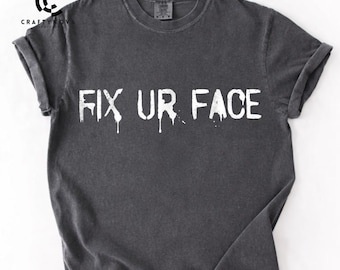 Fix Ur Face PNG: Design de meme com citação sarcástica retrô (Download digital)