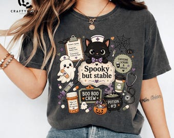 Spooky Nurse Cat PNG: Halloween Boo Boo Crew Medical Graphic (Digital Download)