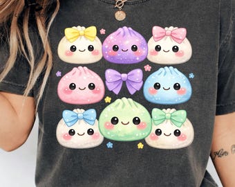 Kawaii Dumpling Clipart: Pastel Anime Japanese Food PNG (Digital Download)