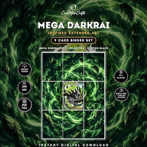 Mega Darkrai ex 101/84 Utökad Pärm Konstdisplay | Pitch Black 9-ficks pärmsida | Pokémon Pärmdisplay