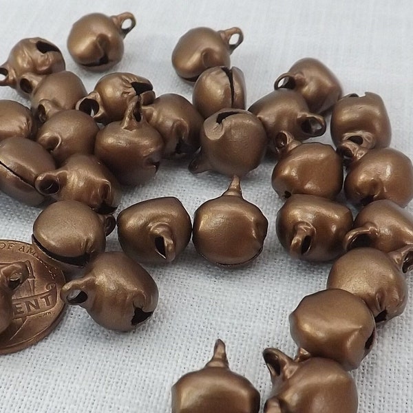 10 mm Bell Charms 100 pieces 10mm Copper Brown Color Steel Jewelry Craft Supply Bells