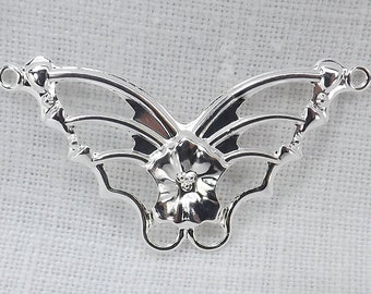 Large Butterfly Link 10 pieces Pendant Silver Butterfly