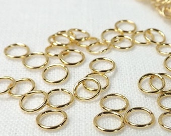 Jump ring open 20g 6mm diameter 100 pieces gold plated brass craft supplies jewelry making findings jump rings