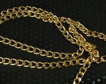 Gold Color Chain Unfinished Jewelry Supply 36 inches Curb Aluminum Chain 11x7mm large links craft supplies