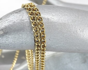 Curb Chain Gold plated 2mm chain unfinished chain Jewelry Supply Findings & Hardware Bulk Chain