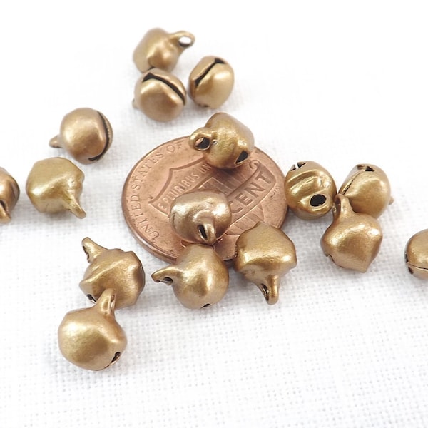 6mm Bell Brown Color Steel.  Jewelry Craft Supply. Bell Charms 100 pieces