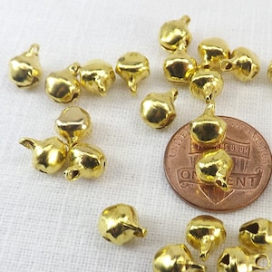Bells 100 pieces 6mm Gold color Steel Jewelry Craft Supplies Jewelry Bell charms