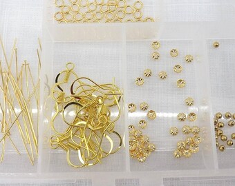 Earring findings with case 145 pieces Jewerly making kit metal findings assortment