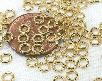 Small jump rings 100 pieces 4mm jump ring gold plated jewelry findings