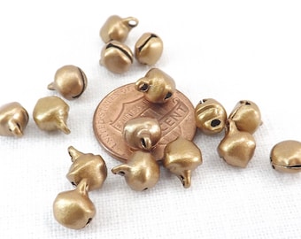 6mm Bell Brown Color Steel.  Jewelry Craft Supply. Bell Charms 100 pieces