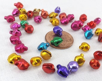 Jingle Bells Jewelry Supply Craft Supply Color Mix Bells 100 pieces 6mm Shiny Aluminum bells Ringing Bells