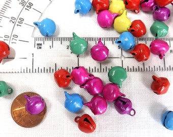 Jingle Bells Jewelry Supply Craft Supply Color Mix Bells 100 pieces 10mm Matte Finish Steele bells Ringing Bells