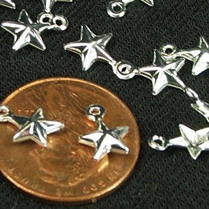 Tiny Star Charms 25 pieces 6mm Stars Two sided Mini Charms Jewelry Supply Celestial Charm image 2